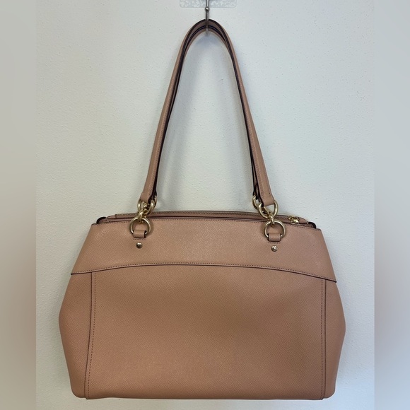 Coach Crossgrain Large Leather Brooke Carryall Bag Nude Pink - Picture 8 of 16